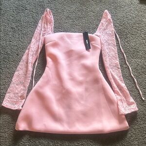 Fashion Nova Elegant Pink Long Sleeve Dress